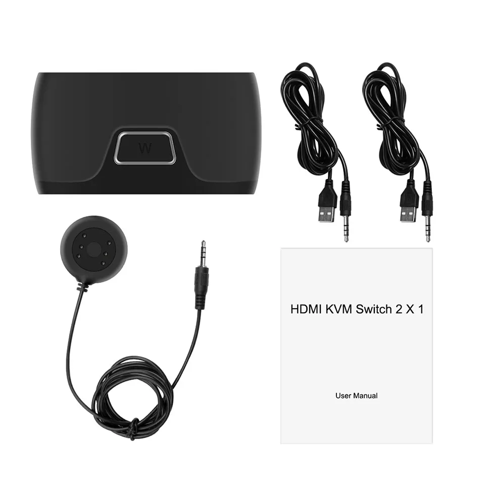 KVM Switch HDMI-совместимый с 2 портами USB для совместного монитора клавиатуры и мыши