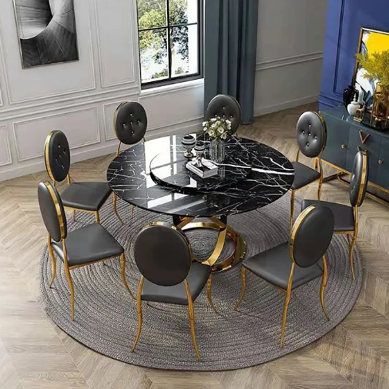 Dining Table With Chairs Golden Mild Luxury Custom Restaurant Furniture Round Folding Table Made Of Black Marble For Kitchen
Dining Table With Chairs Golden Mild Luxury Custom Restaurant Furniture Round Folding Table Made Of Black Marble For Kitchen