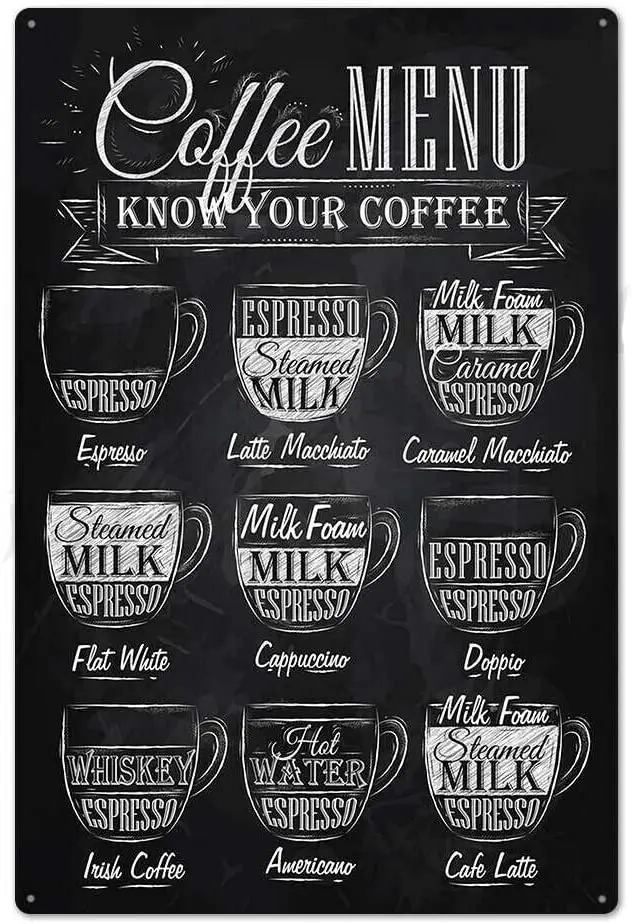 Metal signsE Retro Cloth Coffee menu Poster Decoration Cafe Family bar Restaurant Retro 12x8 inch Tin Sign 
Metal signsE Retro Cloth Coffee menu Poster Decoration Cafe Family bar Restaurant Retro 12x8 inch Tin Sign