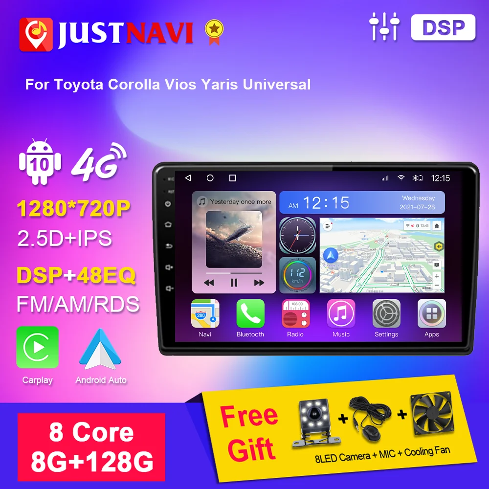 JUSTNAVI Android 10 для Toyota Corolla Vios Yaris Универсальный мультимедийный плеер навигатор GPS Carplay 4G WIFI DSP Авто IPS без DVD
JUSTNAVI Android 10 для Toyota Corolla Vios Yaris Универсальный мультимедийный плеер навигатор GPS Carplay 4G WIFI DSP Авто IPS без DVD
