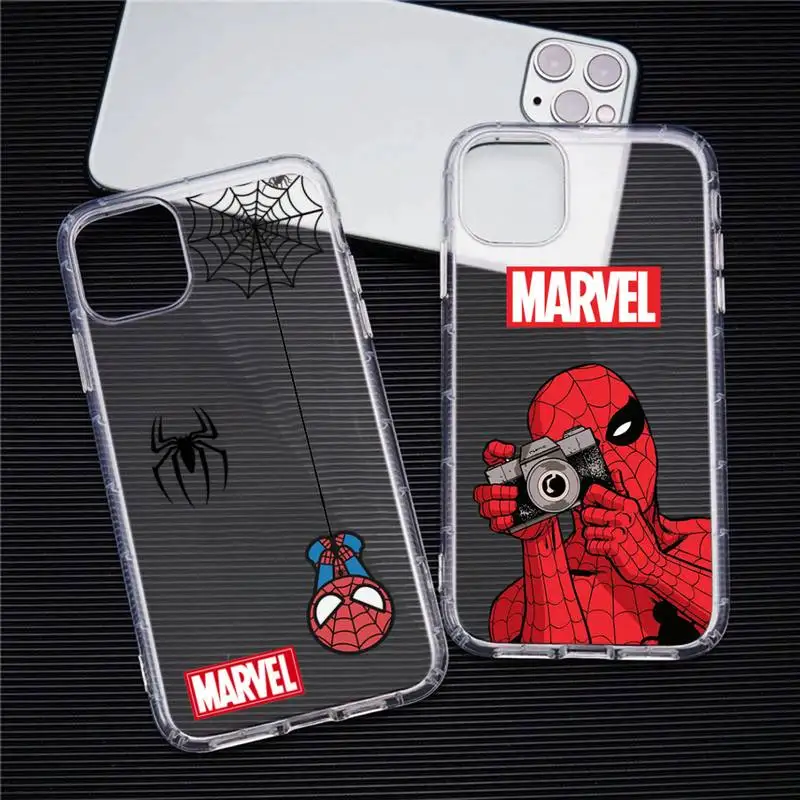 Marvel spider man spiderman Phone Case For iphone 13 12 11 Pro Max Mini XS 8 7 Plus X SE 2020 XR Transparent Soft Cover
Marvel spider man spiderman Phone Case For iphone 13 12 11 Pro Max Mini XS 8 7 Plus X SE 2020 XR Transparent Soft Cover