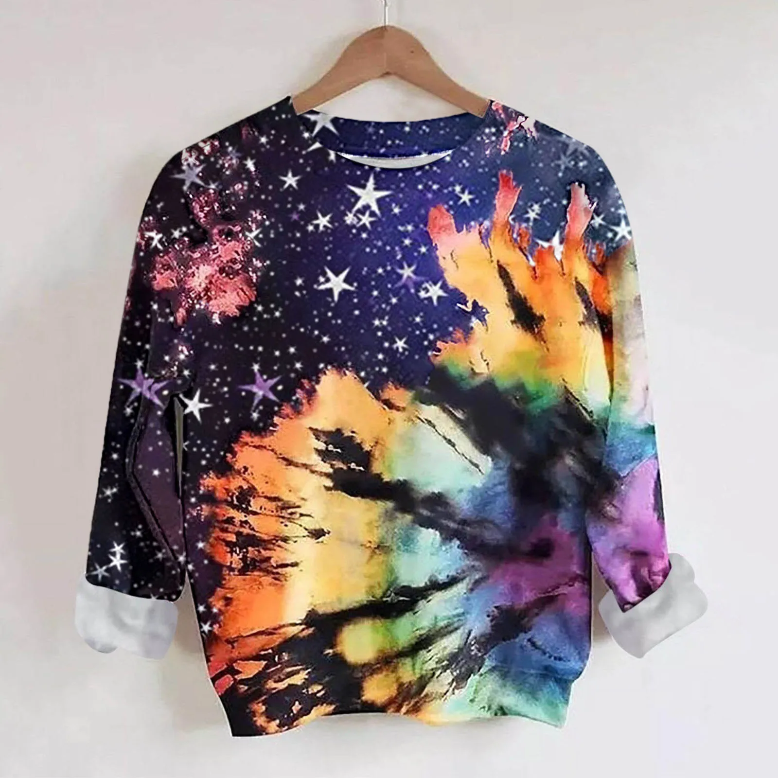 Women's Casual Tie-Dye O-Neck Top Print Fashion Long-Sleeved Sweatshirt Pullover Blank Hoodie Women Women S Pullover Hoodies
Women's Casual Tie-Dye O-Neck Top Print Fashion Long-Sleeved Sweatshirt Pullover Blank Hoodie Women Women S Pullover Hoodies