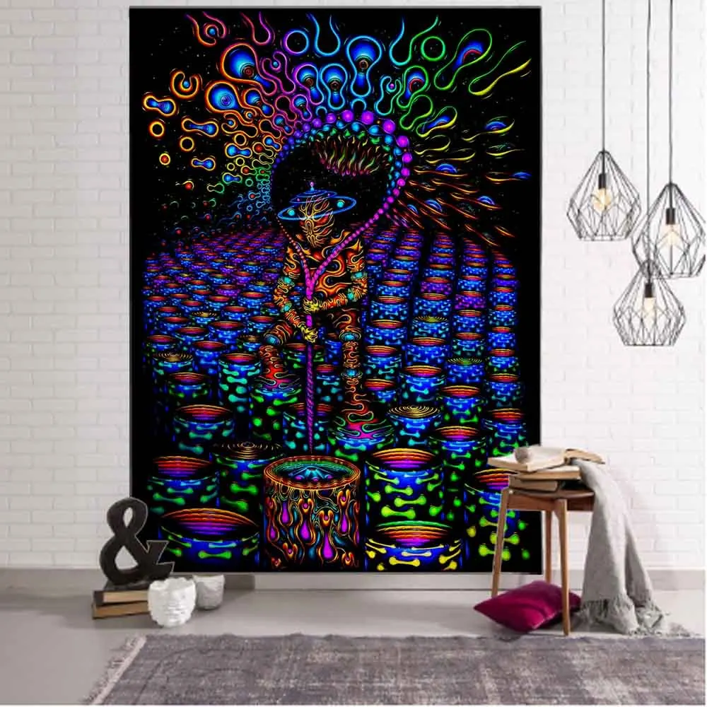 

Printed Tapestry Psychedelic Characters Animal Art Wall Hanging Witchcraft Magic Sci Fi Boho Hippie TAPIZ Room Dorm Home Decor