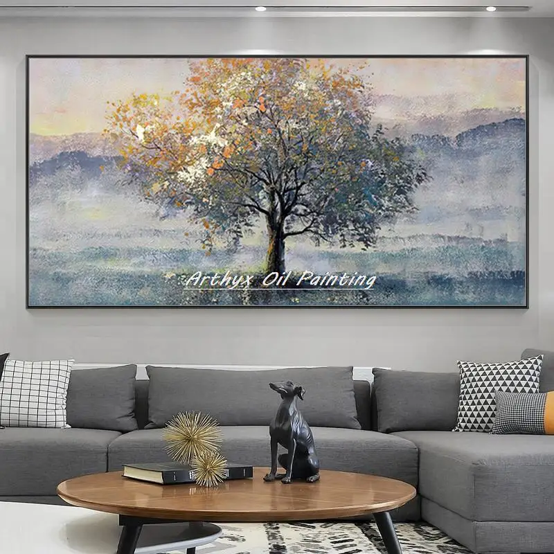 Arthyx,Handmade Tree Landscape Oil Paintings On Canvas,Modern Abstract Art Texture Picture Wall Mural For Living Room Home Decor
Arthyx,Handmade Tree Landscape Oil Paintings On Canvas,Modern Abstract Art Texture Picture Wall Mural For Living Room Home Decor