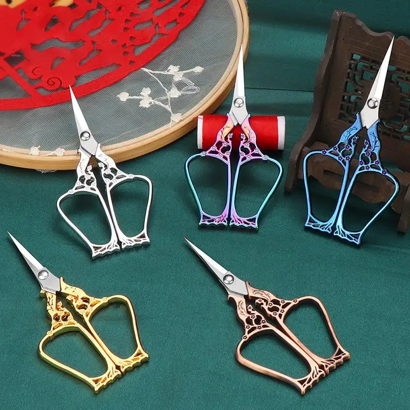 

Vintage Stainless Steel Scissors Tailor Trim Cut Shears Fabric Needlework Embroidery Clippers Thread Knitting Sewing Tool