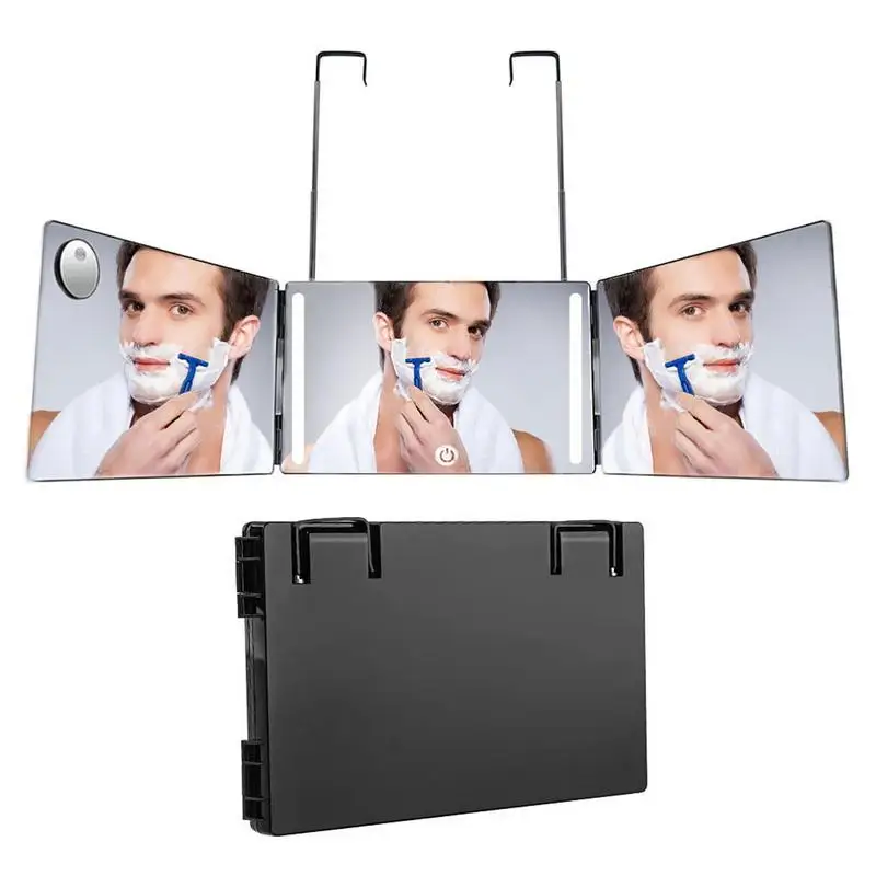 3 Way Trifold Makeup Mirror Illuminated Wall-mounted Haircut Tool With Adjustable Height Brackets Portable 360 Barber Mirror
3 Way Trifold Makeup Mirror Illuminated Wall-mounted Haircut Tool With Adjustable Height Brackets Portable 360 Barber Mirror