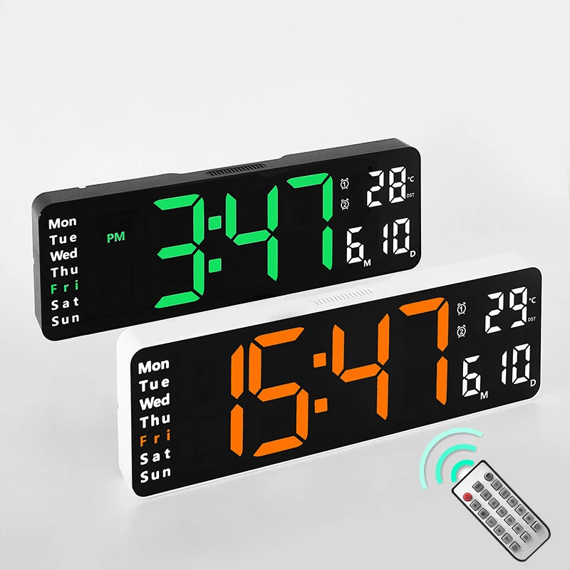 Digital Wall Clock LED Digital Desktop Alarm Clock Remote Control Adjustable Brightness Date Temperature Clock For Living Room
Digital Wall Clock LED Digital Desktop Alarm Clock Remote Control Adjustable Brightness Date Temperature Clock For Living Room