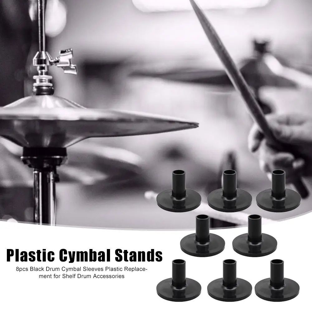 8pcs Black Drum Cymbal Sleeves Plastic Replacement for Shelf Drum Accessories Necessary Percussion Instruments Gadgets
8pcs Black Drum Cymbal Sleeves Plastic Replacement for Shelf Drum Accessories Necessary Percussion Instruments Gadgets