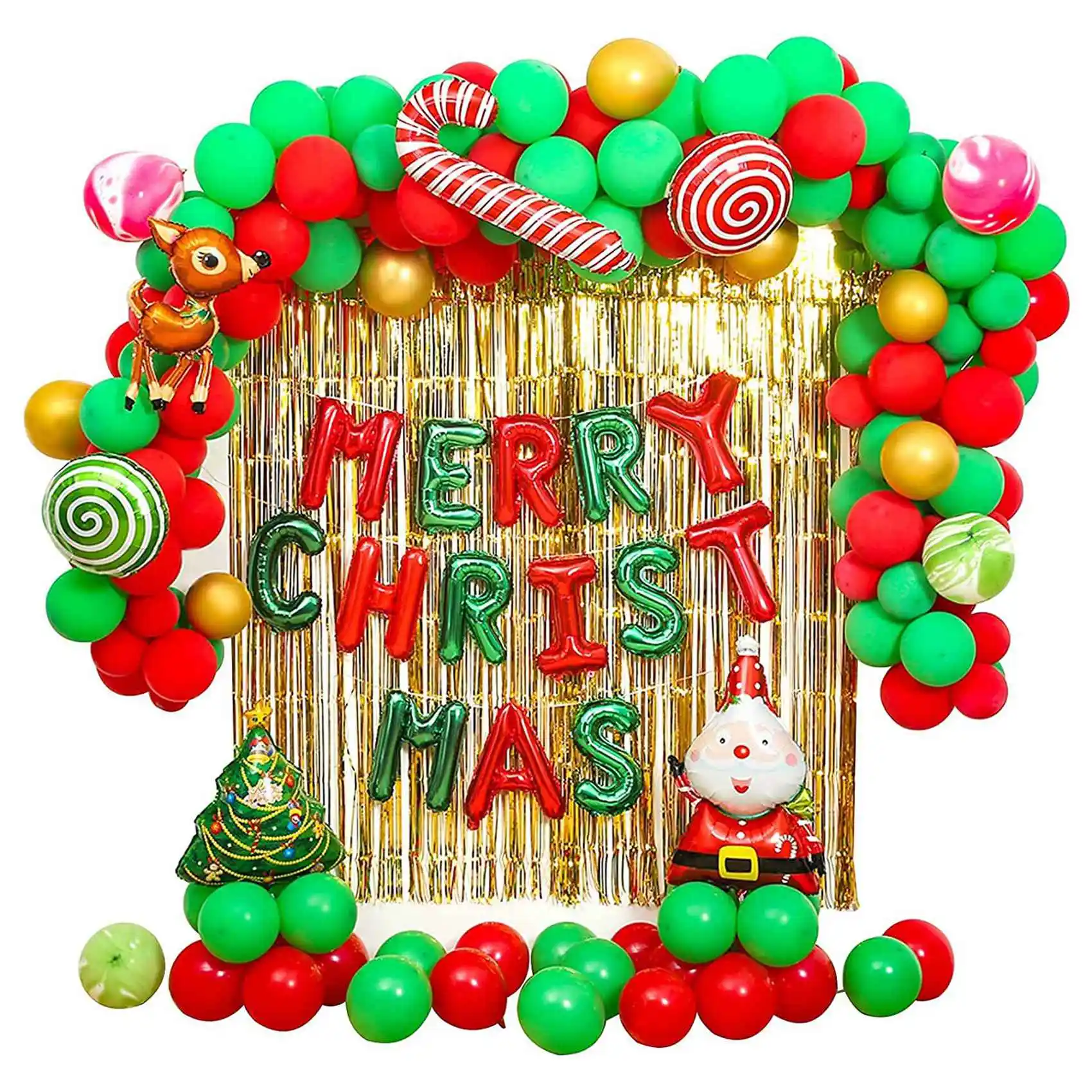 153PCS Christmas Party Set Balloon Rain Curtain Combination Christmas Scene Arrangement Party Background Balloons
153PCS Christmas Party Set Balloon Rain Curtain Combination Christmas Scene Arrangement Party Background Balloons