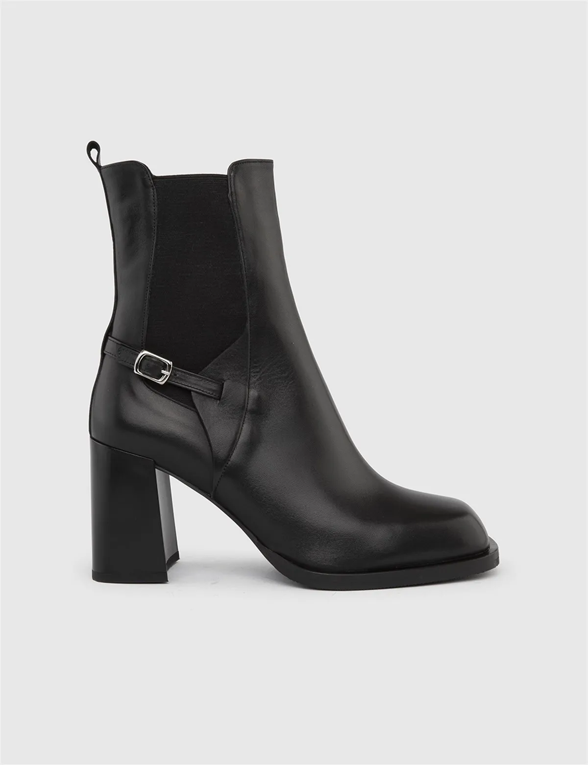 

ILVi-Genuine Leather Handmade Buck Black Leather Women's Heeled Boot Women's Shoes 2022 Fall/Winter