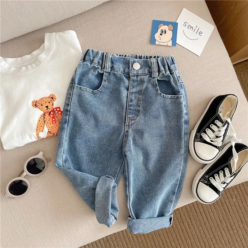 New Spring Autumn Girls Embossed Smile Jeans 1-6 Years Children Fashion Solid Color All-match Denim Pants
New Spring Autumn Girls Embossed Smile Jeans 1-6 Years Children Fashion Solid Color All-match Denim Pants