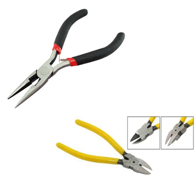 

1 Pcs Heavy Duty Side / Wire Cutter / Plier & 1 Pcs Handy Pliers DIY Tool Needle Nose No Tooth
