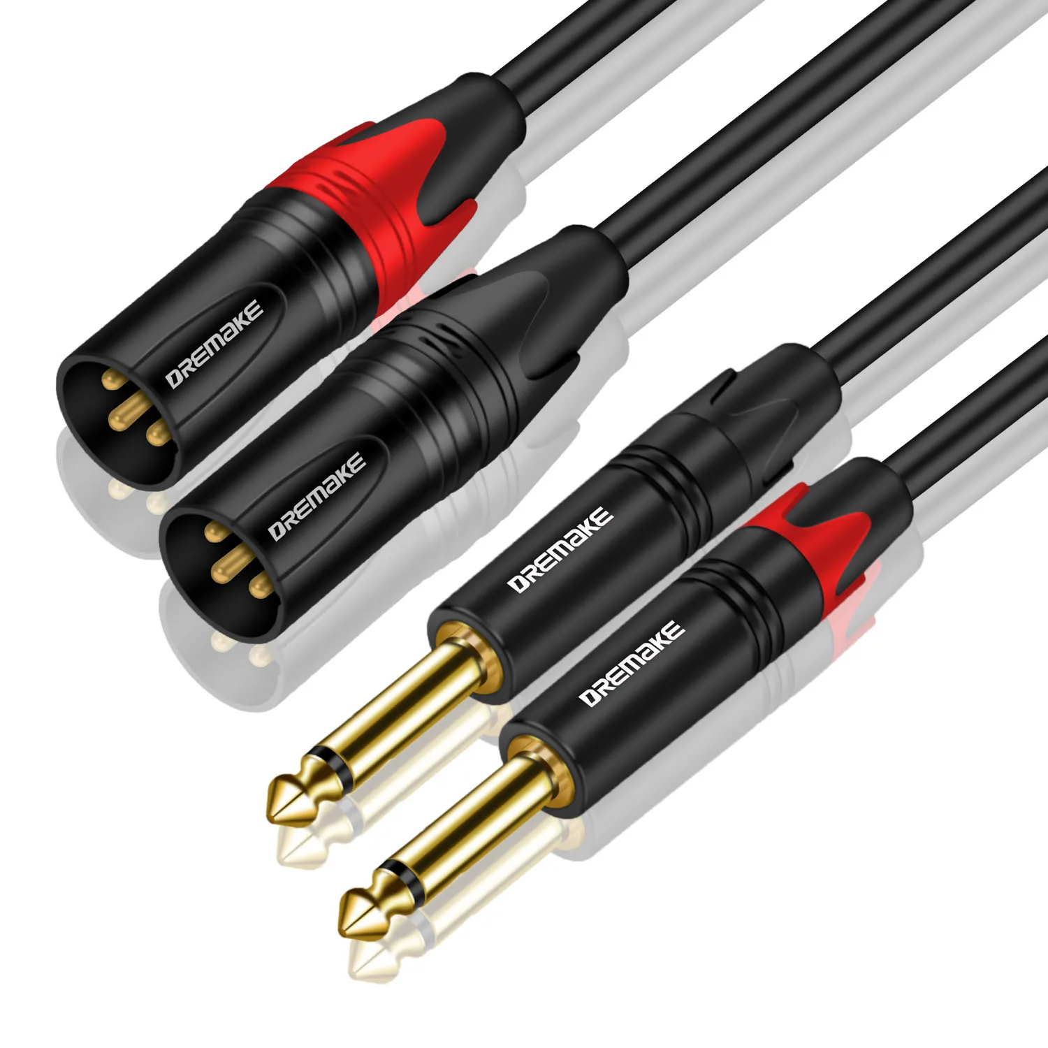 DREMAKE Hifi Audio Cable Dual 6.5mm Male to Dual XLR Male for Amplifier Mixing Board Console 2 XLR to 2 x 1/4" 6.35mm Jack Cord
DREMAKE Hifi Audio Cable Dual 6.5mm Male to Dual XLR Male for Amplifier Mixing Board Console 2 XLR to 2 x 1/4" 6.35mm Jack Cord