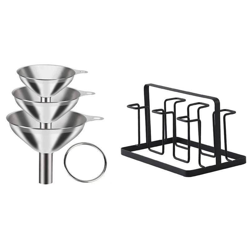 1X 6 Glass Cups Stand Holder Drying Shelf Kitchen Water Cup Rack & 3 Pack Stainless Steel Funnels Set
1X 6 Glass Cups Stand Holder Drying Shelf Kitchen Water Cup Rack & 3 Pack Stainless Steel Funnels Set