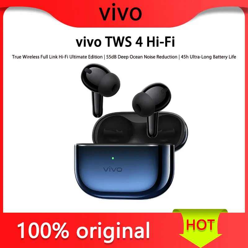 Vivo TWS 4 True Wireless Full Link Hi-Fi Ultimate Edition | 55 дБ глубоководное шумоподавление