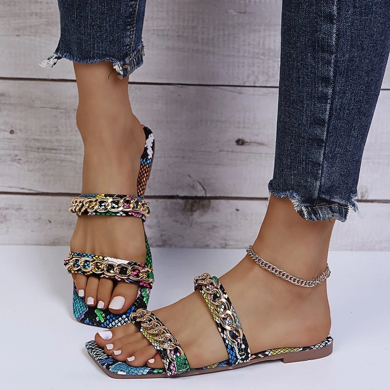 WHNB 2022 NEW Slippers Women Flat Shoes Women Shoes New Design Open Toe Snake Pattern Metal Decorative Woman Slippers Flip
WHNB 2022 NEW Slippers Women Flat Shoes Women Shoes New Design Open Toe Snake Pattern Metal Decorative Woman Slippers Flip