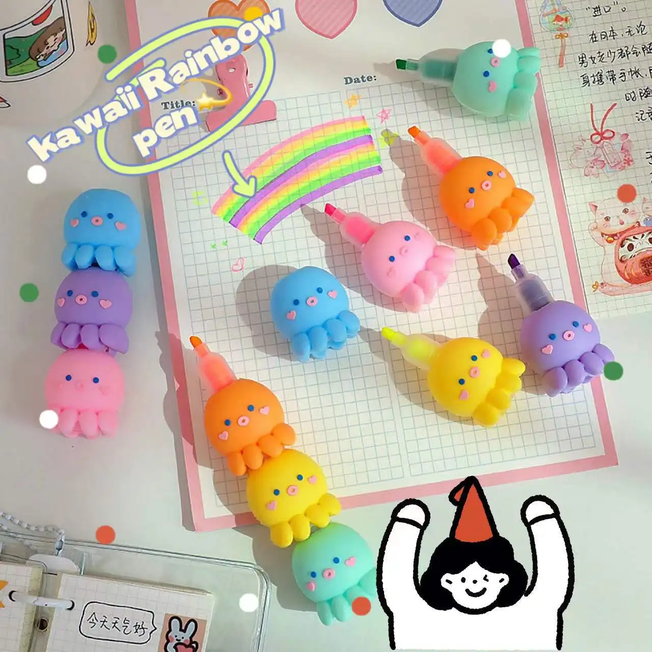 Ручка флуоресцентная в форме осьминога, 5 цветов/1 шт.
Ручка флуоресцентная в форме осьминога, 5 цветов/1 шт.