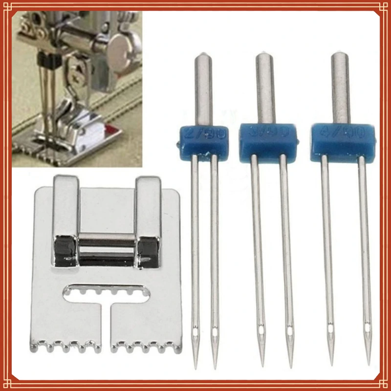 Double Twin Needles Wrinkled Sewing Presser Foot for Sewing Machine Size 2/90 3/90 4/90 multifuctional fittings
Double Twin Needles Wrinkled Sewing Presser Foot for Sewing Machine Size 2/90 3/90 4/90 multifuctional fittings