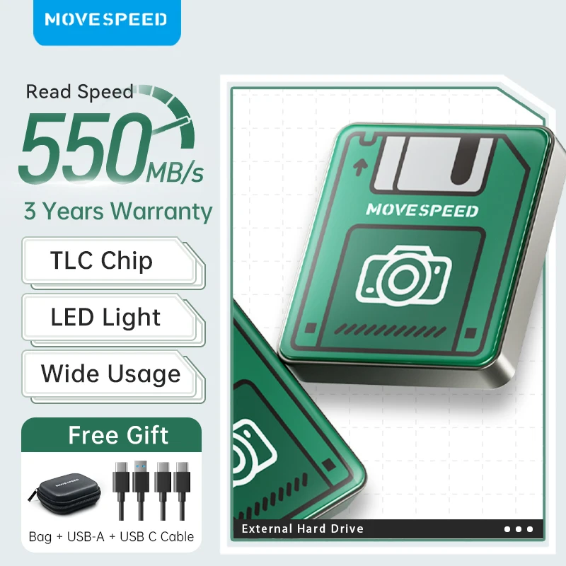 MOVESPEED External SSD 1TB 2TB USB 3.1 Gen 2 Portable Solid State Drive 512GB Type C SSD External Hard Drive for Laptop PC
MOVESPEED External SSD 1TB 2TB USB 3.1 Gen 2 Portable Solid State Drive 512GB Type C SSD External Hard Drive for Laptop PC