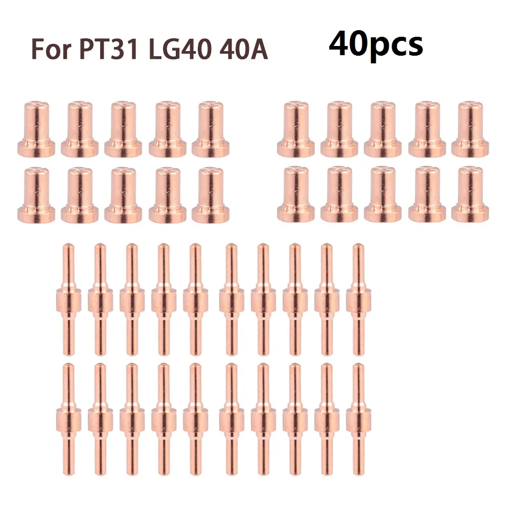 40 PCS PT31 Plasma Torch Tip Electrode Nozzle Extended Plasma Cutter Consumables Cutter Tip Electrodes Nozzles Kit
40 PCS PT31 Plasma Torch Tip Electrode Nozzle Extended Plasma Cutter Consumables Cutter Tip Electrodes Nozzles Kit