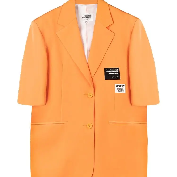 Short-sleeved suit jacket women's 2022 spring and summer new temperament design sense fried street label orange small suit tide
Short-sleeved suit jacket women's 2022 spring and summer new temperament design sense fried street label orange small suit tide