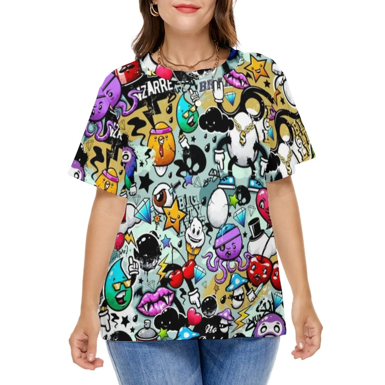 Word Graffiti Print T Shirts Street Art Street Wear T-Shirt Short Sleeves Pretty Tees Plus Size Beach Pattern Clothing Gift
Word Graffiti Print T Shirts Street Art Street Wear T-Shirt Short Sleeves Pretty Tees Plus Size Beach Pattern Clothing Gift