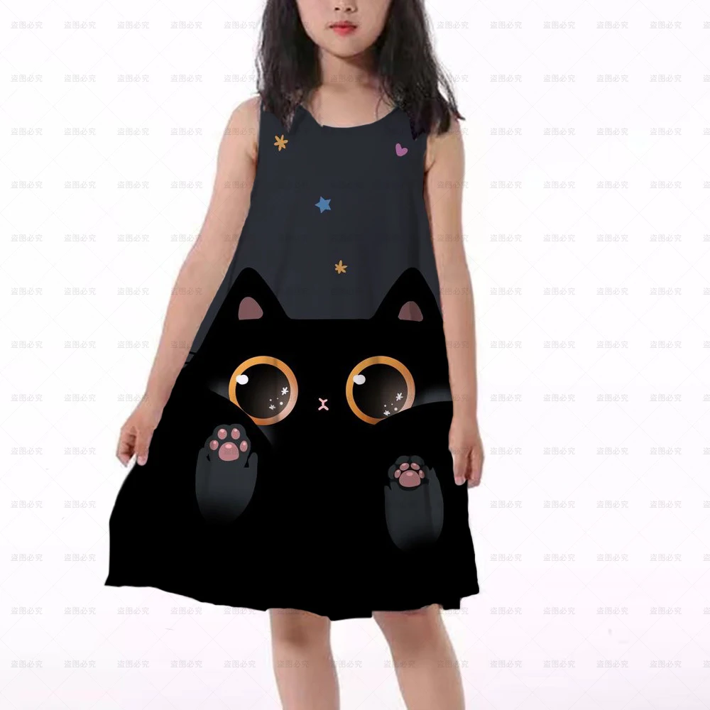 Summer Girls Floral Dress Sling Ruffles Bohemian Beach Princess Dresses for Girl Clothing Cat Print Casual Party Dress 2-14 Year
Summer Girls Floral Dress Sling Ruffles Bohemian Beach Princess Dresses for Girl Clothing Cat Print Casual Party Dress 2-14 Year