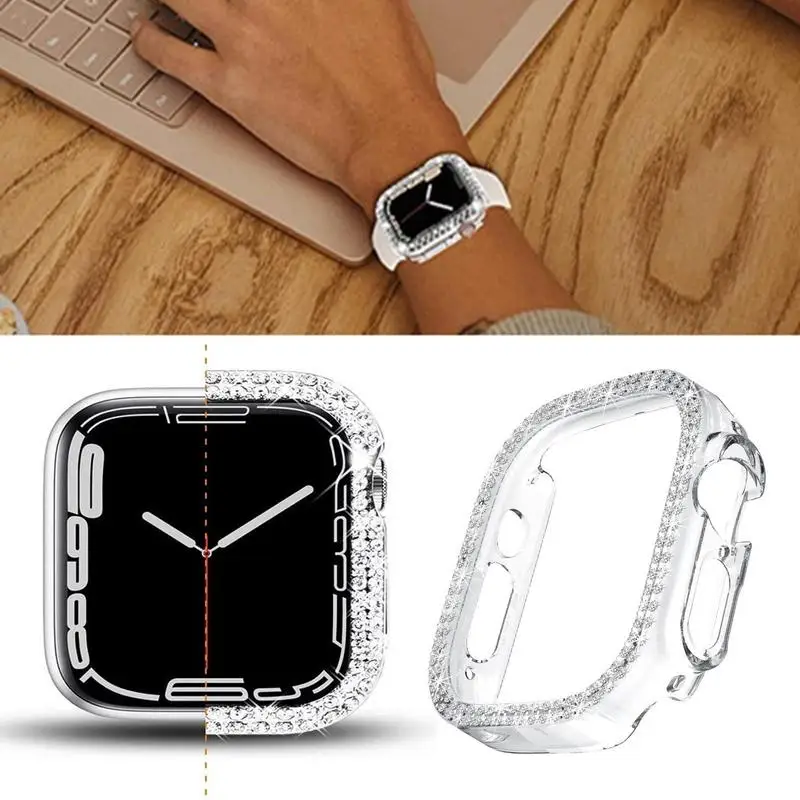 Защитный чехол для Apple Watch 8 | Чехол с инкрустированными бриллиантами | Прозрачный чехол для часов с вырезами в два ряда
Защитный чехол для Apple Watch 8 | Чехол с инкрустированными бриллиантами | Прозрачный чехол для часов с вырезами в два ряда