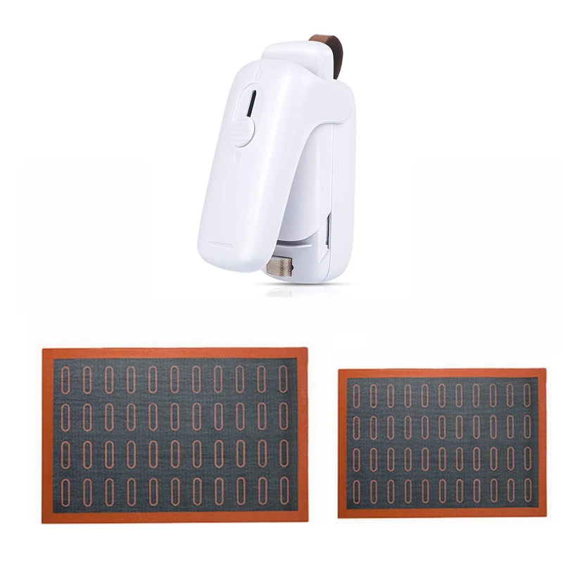 2 Pcs Nonstick Silicone Baking Mats & 1X Mini Bag Sealer, 2 In 1 Mini Heat Sealer Machine (Battery Not Included)
2 Pcs Nonstick Silicone Baking Mats & 1X Mini Bag Sealer, 2 In 1 Mini Heat Sealer Machine (Battery Not Included)