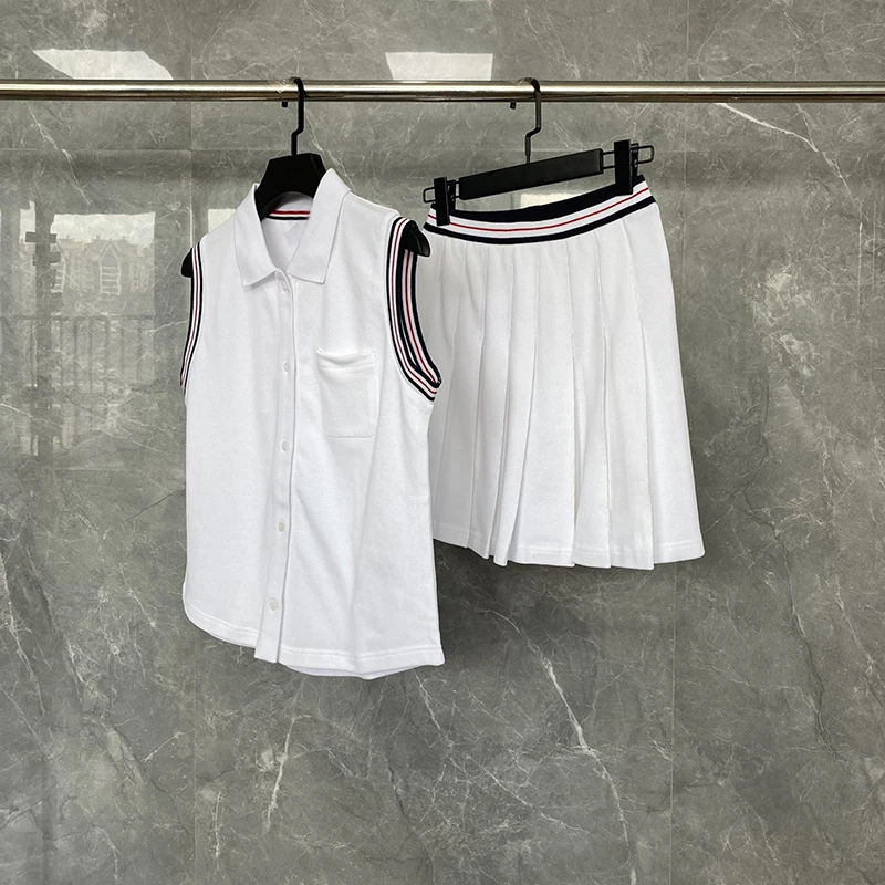 TB THOM Women Blouse Skirts Set 2023 New Arrival Summer Sleeveless Chiffon Tops White Dress High Quality Female TB Clothing Set
TB THOM Women Blouse Skirts Set 2023 New Arrival Summer Sleeveless Chiffon Tops White Dress High Quality Female TB Clothing Set