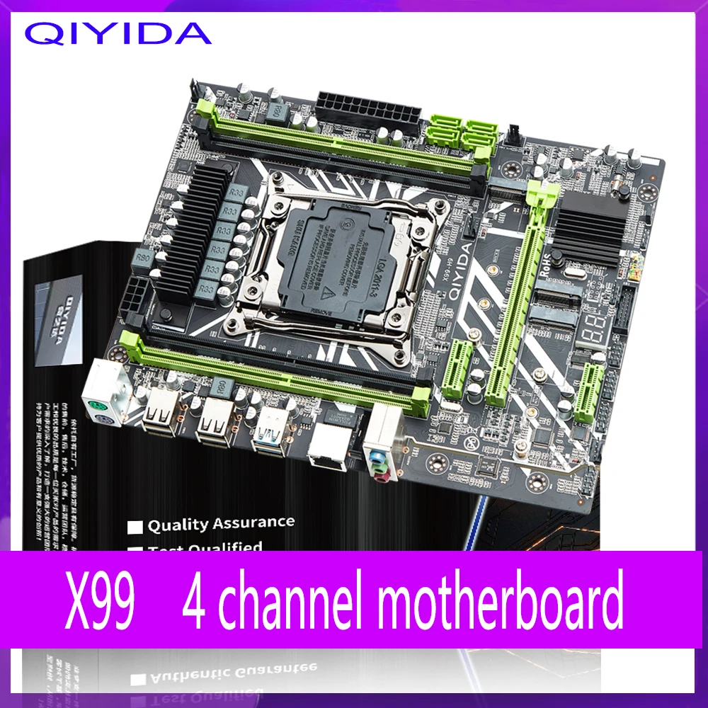 Qiyida X99 Материнская плата Intel XEON E5 LGA2011-3 все серии DDR4 памяти NVME M.2 USB3.0 SATA3.0
Qiyida X99 Материнская плата Intel XEON E5 LGA2011-3 все серии DDR4 памяти NVME M.2 USB3.0 SATA3.0