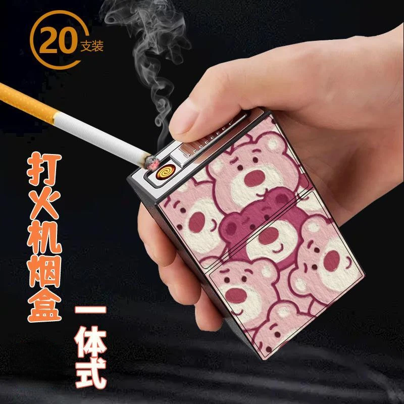Lotso cartoon rechargeable cigarette case lighter one-piece cute and creative 20 cigarette lighters portable gift for boyfriend
Lotso cartoon rechargeable cigarette case lighter one-piece cute and creative 20 cigarette lighters portable gift for boyfriend