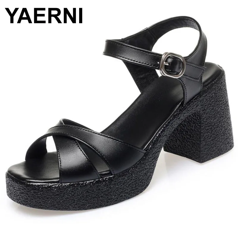 Women Sandals Genuine Leather Shoes Thick High Heel Sandals Round Toe Ladies Buckle Strap Summer 2023 Platform Footwear
Women Sandals Genuine Leather Shoes Thick High Heel Sandals Round Toe Ladies Buckle Strap Summer 2023 Platform Footwear