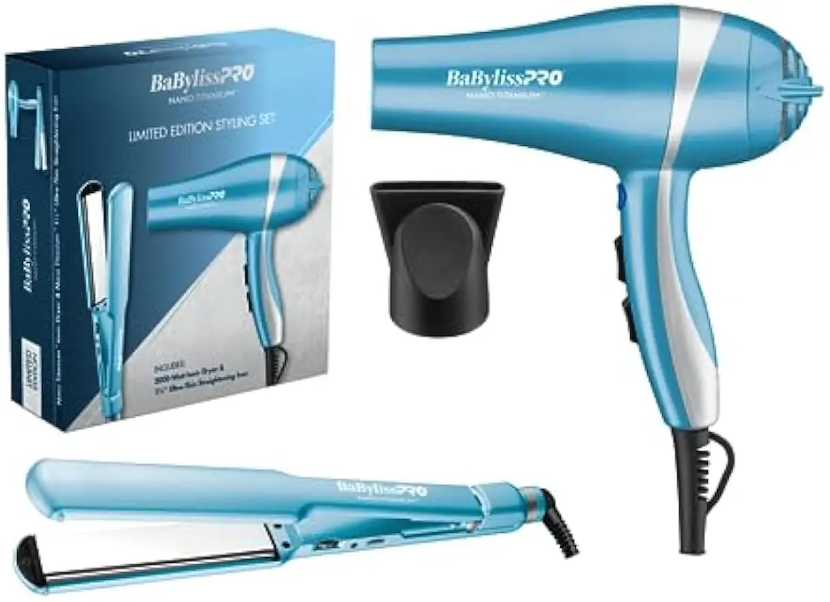 BabylissPRO Nano Titanium Ultra-Thin Hair Straightener, Professional Flat Iron For All Hair Types
BabylissPRO Nano Titanium Ultra-Thin Hair Straightener, Professional Flat Iron For All Hair Types