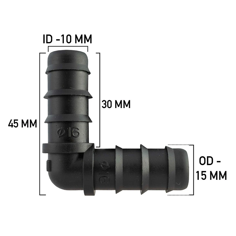 Pack Of 10pcs Elbow Connectors Garden Irrigation Hose Barbed Hose Pipe 16PE Greenhouse Watering Hose Fitting Agriculture
Pack Of 10pcs Elbow Connectors Garden Irrigation Hose Barbed Hose Pipe 16PE Greenhouse Watering Hose Fitting Agriculture