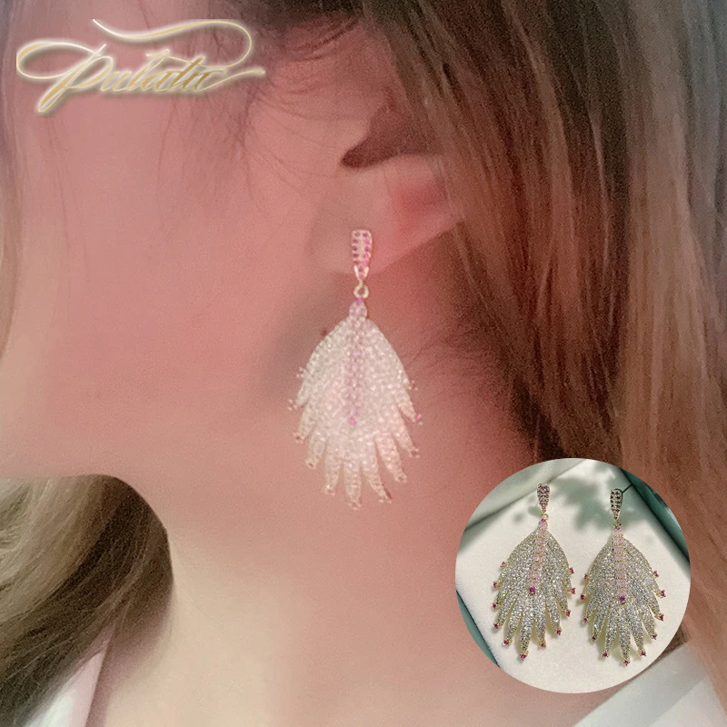 PULATU Feather Earrings Fashion Jewelry Accessories for Women Dangle Earrings Designer Luxury Jewelry Statement Earrings
PULATU Feather Earrings Fashion Jewelry Accessories for Women Dangle Earrings Designer Luxury Jewelry Statement Earrings