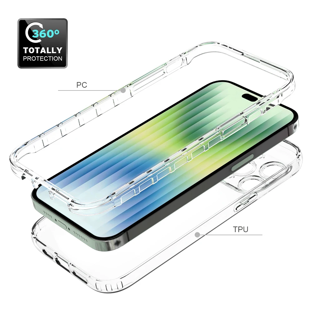 Shockproof Transparent Case For iphone 14 Pro Max iphone14 Max Case Gradient PC + TPU Two-layer Structure Full Protection Cover
Shockproof Transparent Case For iphone 14 Pro Max iphone14 Max Case Gradient PC + TPU Two-layer Structure Full Protection Cover