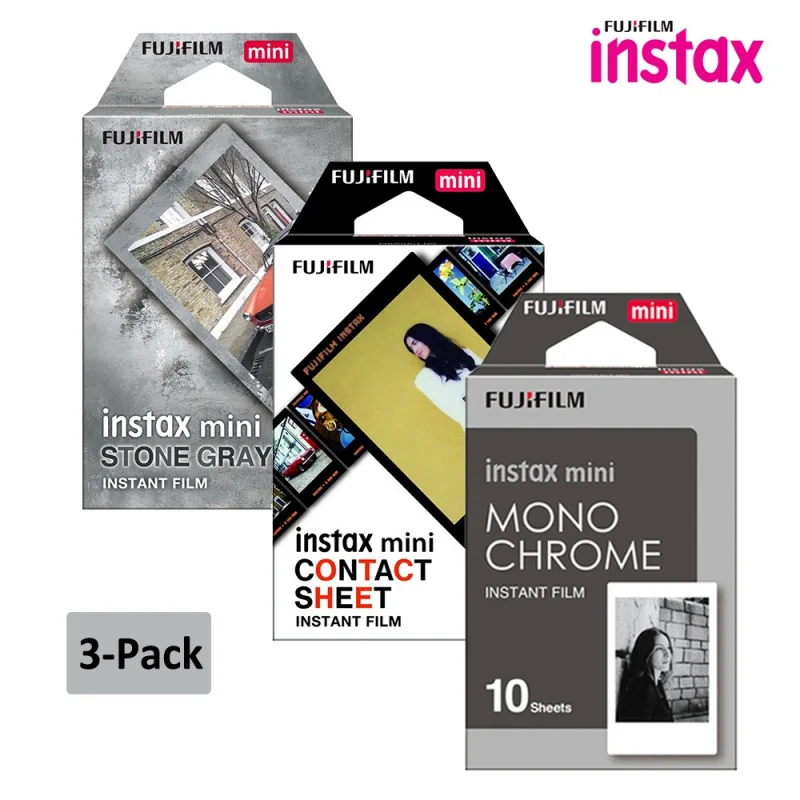 

Fujifilm Instax Mini Film 3 Packs Mono Chrome/ Stone Gray/ Contact Sheet For Fujifilm Instant Camera Mini 8 9 90 Link EVO SP-2