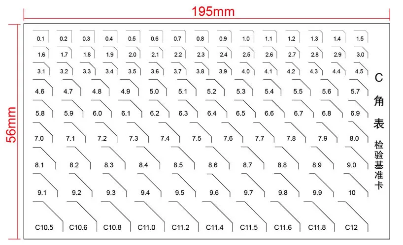 C Angle Gauge Reference Card Point Ruler Point Line Gauge Ferrin Ruler Defect Inspection Comparison Card
C Angle Gauge Reference Card Point Ruler Point Line Gauge Ferrin Ruler Defect Inspection Comparison Card