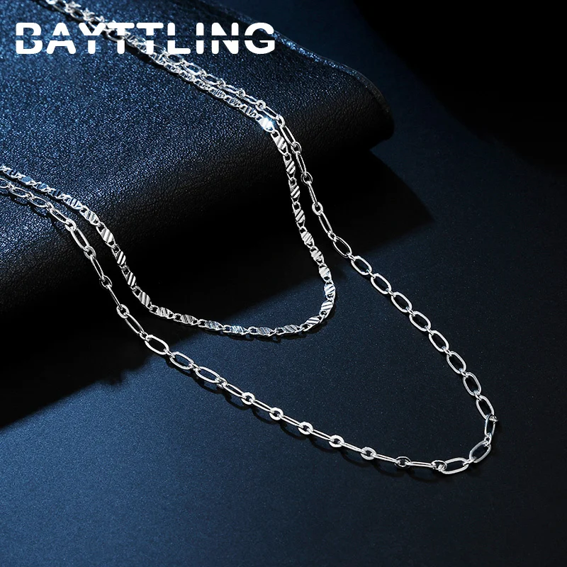 2023 Hot 925 Sterling Silver Simple 2 Layer Side Chain Necklace For Women Fashion Luxury Party Gift Jewelry Free Shipping
2023 Hot 925 Sterling Silver Simple 2 Layer Side Chain Necklace For Women Fashion Luxury Party Gift Jewelry Free Shipping