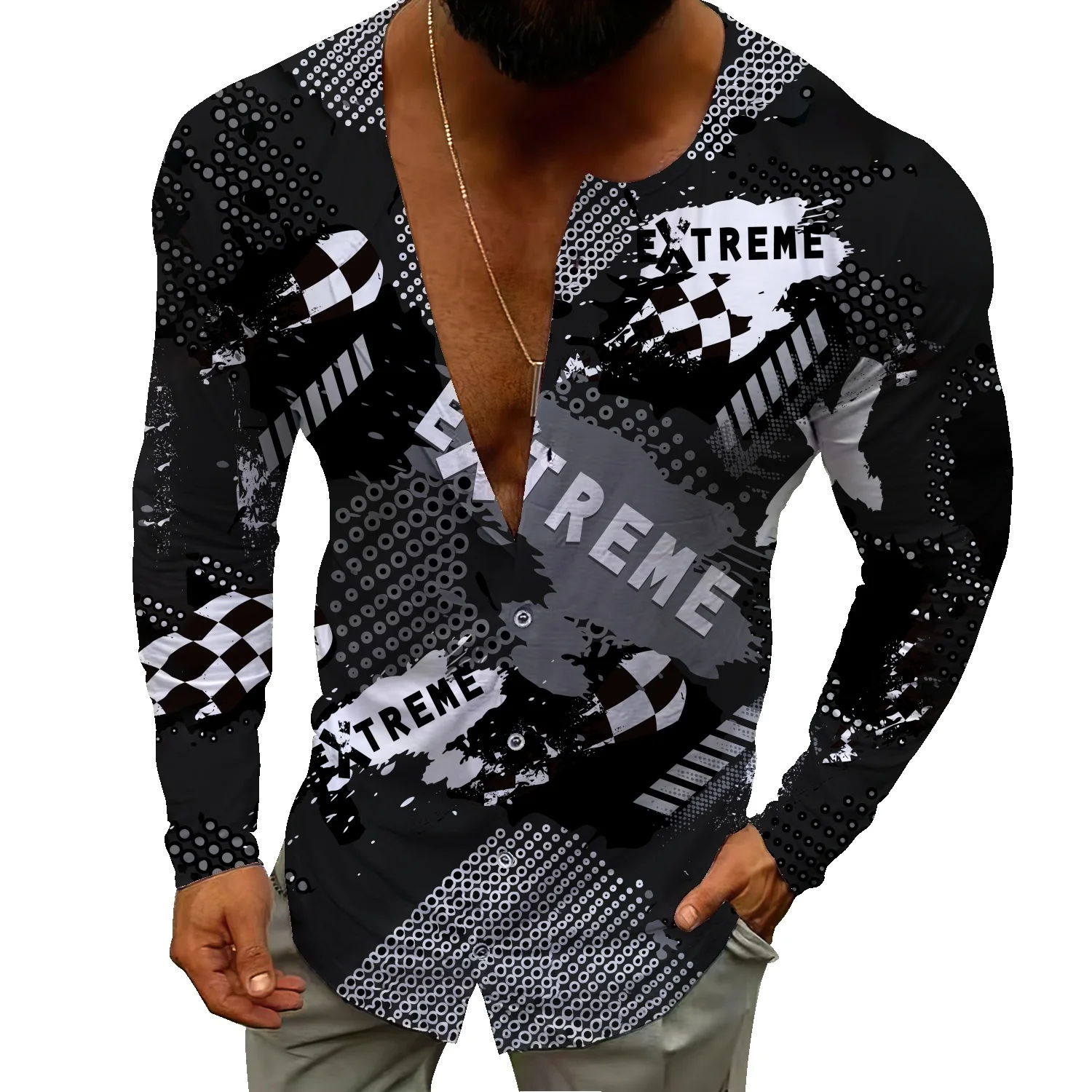 Graffiti art retro bottoming shirt men's loose large size trend personality single-breasted solid color cardigan jacket tide
Graffiti art retro bottoming shirt men's loose large size trend personality single-breasted solid color cardigan jacket tide