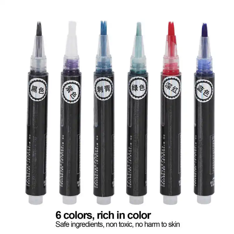 6Pcs Temporary Tattoo Pens Safe Ingredients Lasting 6 Color Waterproof Tattoo Pens for Parties Stage Makeup Performances
6Pcs Temporary Tattoo Pens Safe Ingredients Lasting 6 Color Waterproof Tattoo Pens for Parties Stage Makeup Performances
