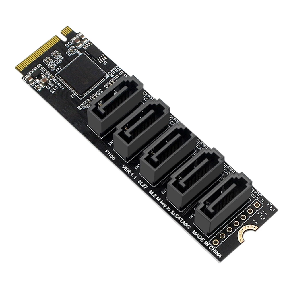 M.2 NGFF PCIE B-Key Sata to SATA 3.0 5 Port Expansion Card 6Gbps Adapter Card JMB585 Chipset M.2 NVME to SATA3.0
M.2 NGFF PCIE B-Key Sata to SATA 3.0 5 Port Expansion Card 6Gbps Adapter Card JMB585 Chipset M.2 NVME to SATA3.0
