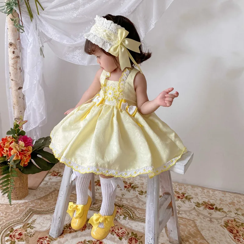 

Eid Vestidos, бальное платье принцессы для маленьких детей, испанское пасхальное детское платье, бутиковое платье для девочек, кружевное платье в стиле «лолита» на день рождения