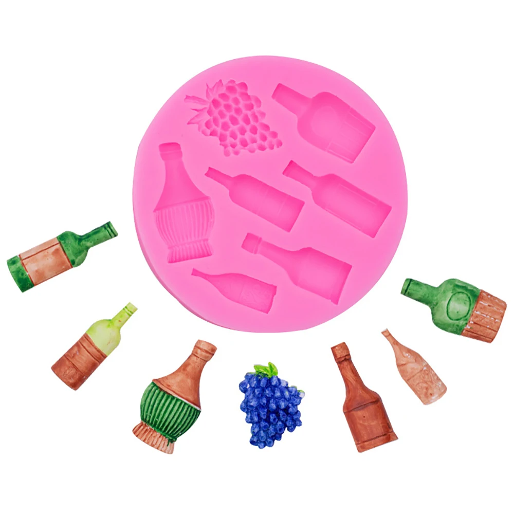 Creative Red Wine Bottle Grape Shape Silicone Cake Mold DIY Fondant Mould Gumpaste Cupcake Cake Decorating Tools Bakeware
Creative Red Wine Bottle Grape Shape Silicone Cake Mold DIY Fondant Mould Gumpaste Cupcake Cake Decorating Tools Bakeware