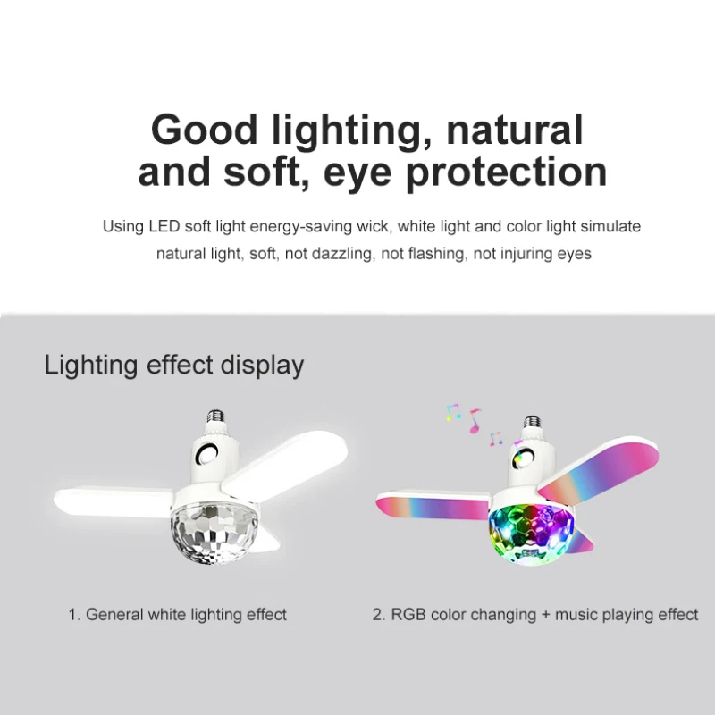 40W E27 Crystal Ball Music Light Remote Control RGB LED Foldable Lamp 5.0 Smart Home Music Lamp
40W E27 Crystal Ball Music Light Remote Control RGB LED Foldable Lamp 5.0 Smart Home Music Lamp
