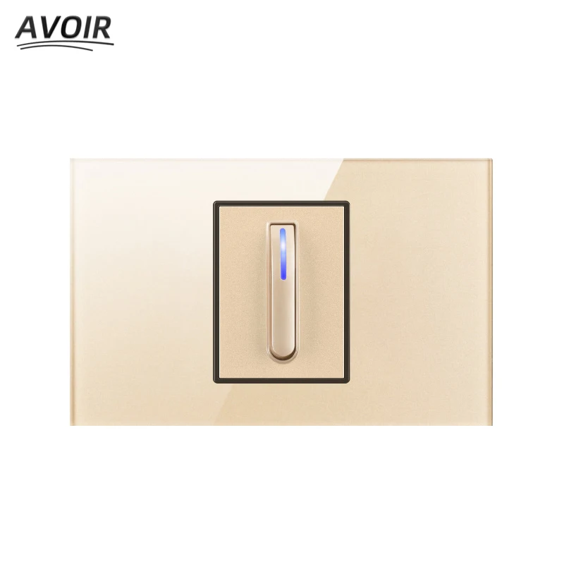 Avoir 118 Type Wall Light Switch 2 Way Gold Glass Panel Electrical Socket American European British Standard Universal Outlets
Avoir 118 Type Wall Light Switch 2 Way Gold Glass Panel Electrical Socket American European British Standard Universal Outlets