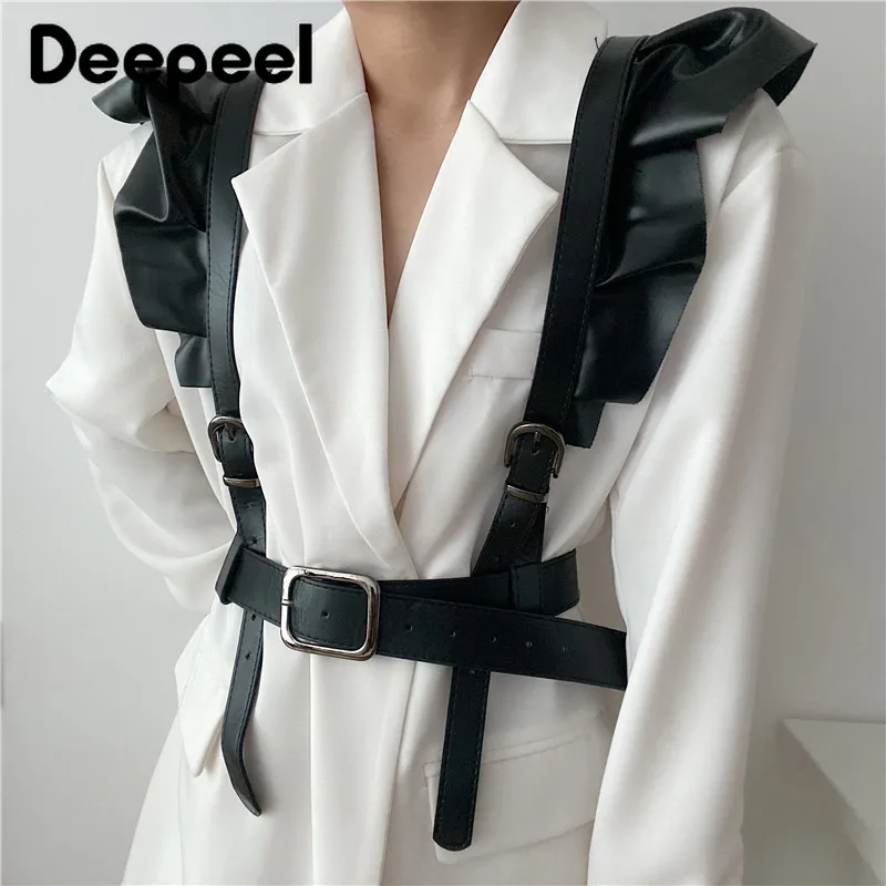 1Pc Deepeel 3.4*96cm Fashion Punk Style Party Women's Wide Belt Pu Black Lace Adjustable Shoulder Strap Cummerbunds Corset Dress
1Pc Deepeel 3.4*96cm Fashion Punk Style Party Women's Wide Belt Pu Black Lace Adjustable Shoulder Strap Cummerbunds Corset Dress
