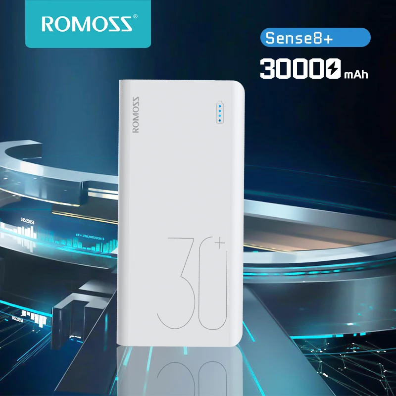 ROMOSS Sense 8+ 30000mAh Power Bank Portable External Battery With PD3.0 Fast Charging Portable Charger For iPhones 13 12 Xiaomi
ROMOSS Sense 8+ 30000mAh Power Bank Portable External Battery With PD3.0 Fast Charging Portable Charger For iPhones 13 12 Xiaomi