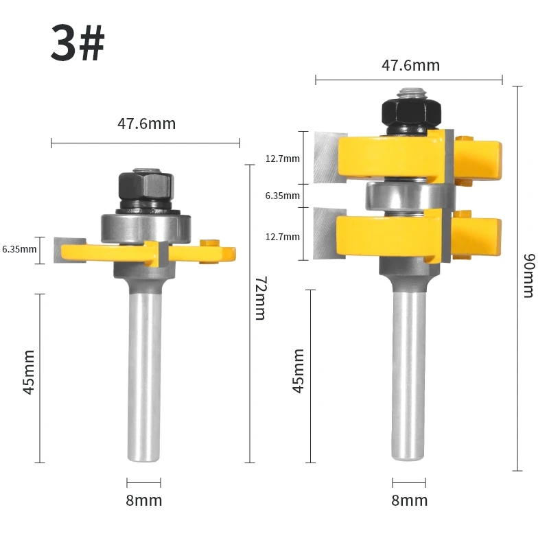 YUSUN 2 шт. одноподшипник T & G, сборная фреза, деревообрабатывающая фреза для деревообрабатывающих инструментов
YUSUN 2 шт. одноподшипник T & G, сборная фреза, деревообрабатывающая фреза для деревообрабатывающих инструментов